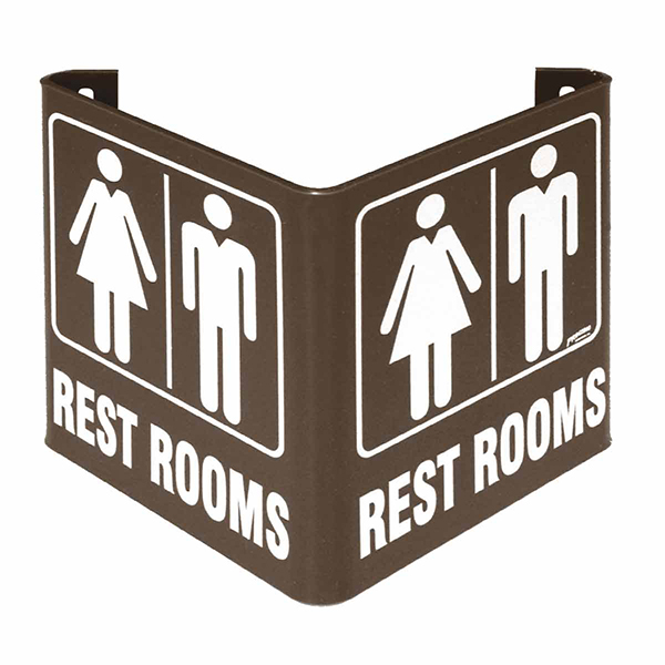 V Restrooms Sign copy